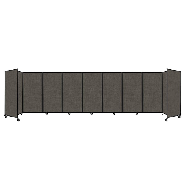 Versare Room Divider 360 Folding Portable Partition 25' x 6' Mocha Fabric 1173525 - main